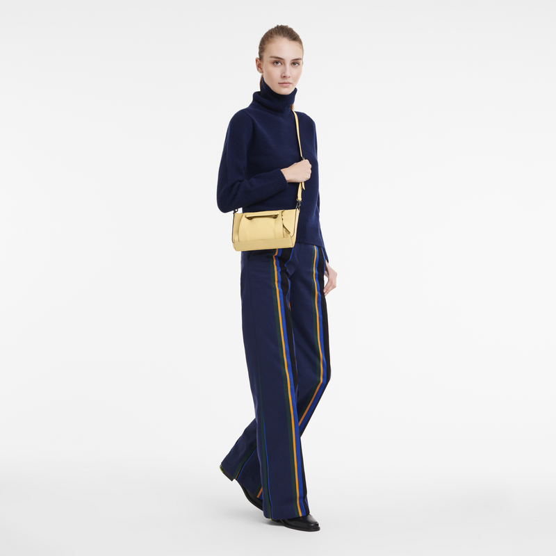 Sac bandoulière S Longchamp 3D , Cuir - Blé  - Vue 2 de 4