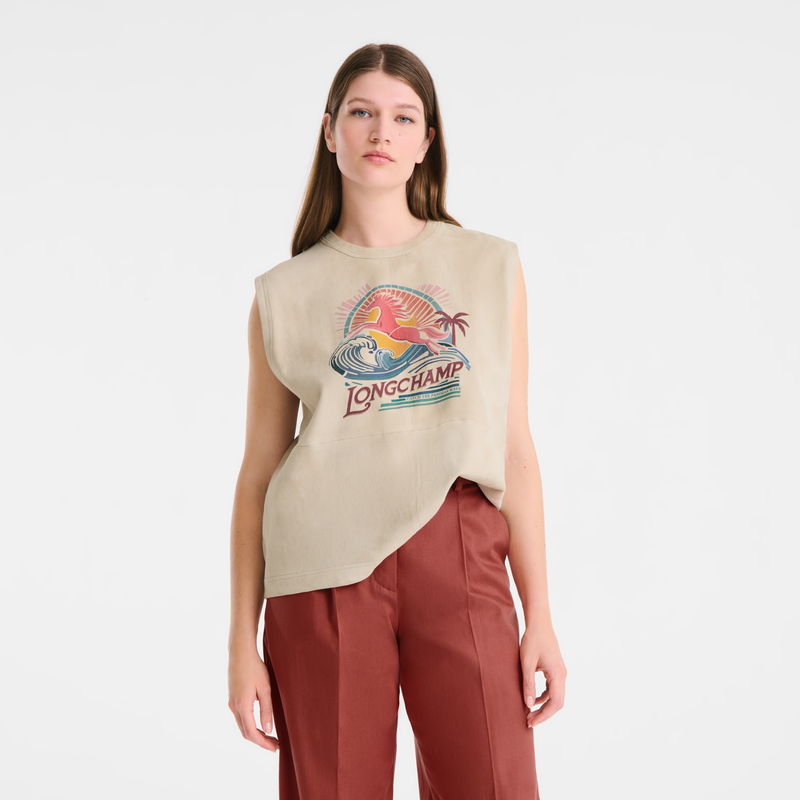 Camisola de al&ccedil;as , Pele - Linho  - Vista 3 de  4