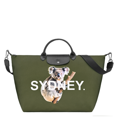 Le Pliage Du Monde L Travel bag , Khaki - Canvas
