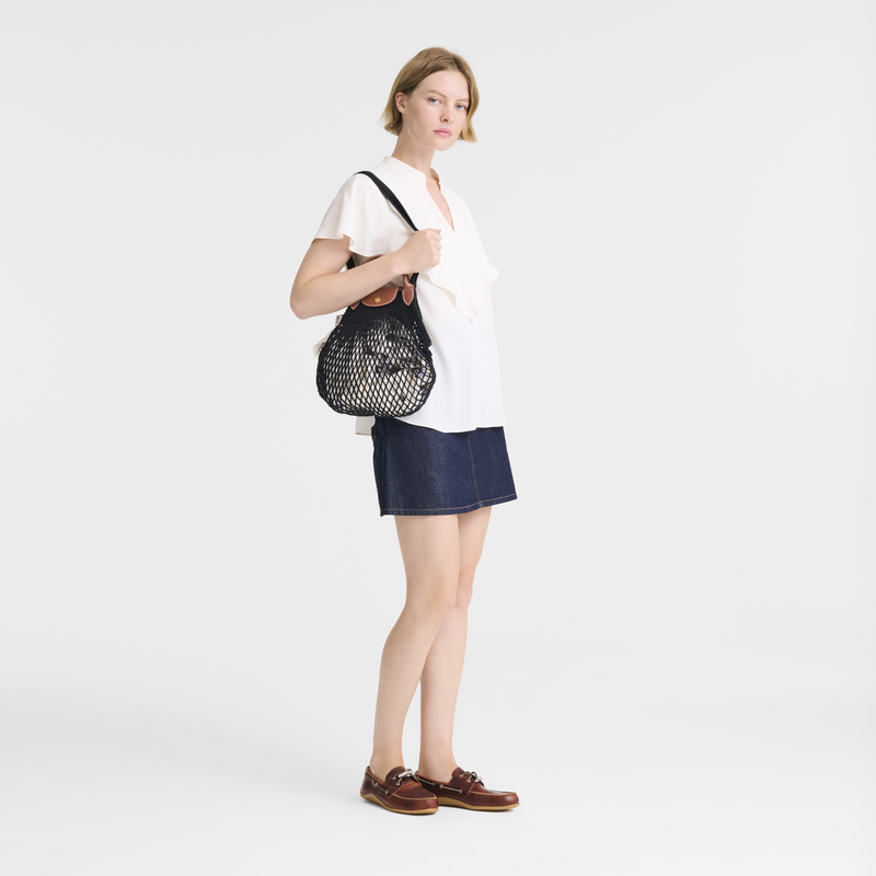 ル プリアージュ&reg;フィレ L ショルダーバッグ , ブラック - ファブリック  - ビュー 2: 7
