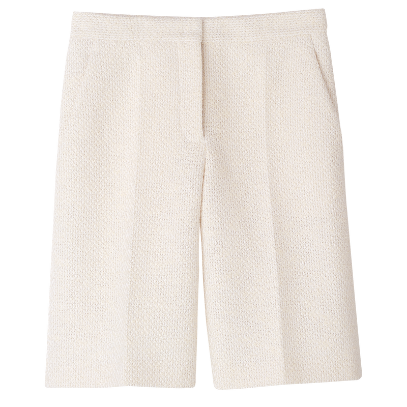 Bermuda shorts , Ecru - Bouclé  - View 1 of  3