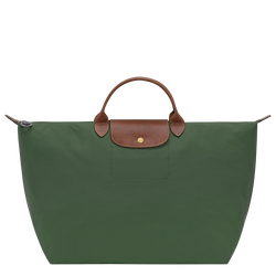 Le Pliage Original L Travel bag , British Green - Recycled canvas