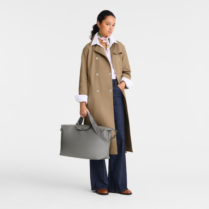 Le Pliage Xtra L Travel bag , Turtledove - Leather  - View 2 of  6