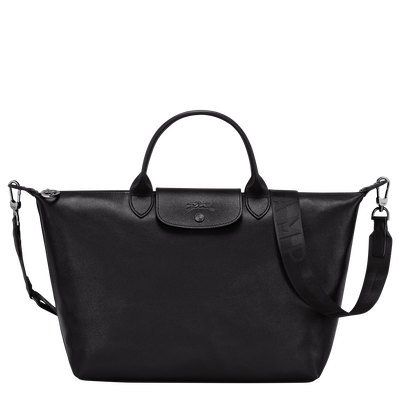 Sac longchamp noir sale cuir