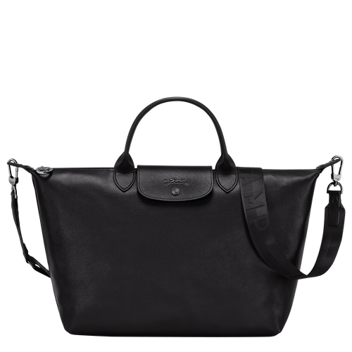 Borsa con manico L Le Pliage Xtra , Pelle - Nero - View 1 of  6