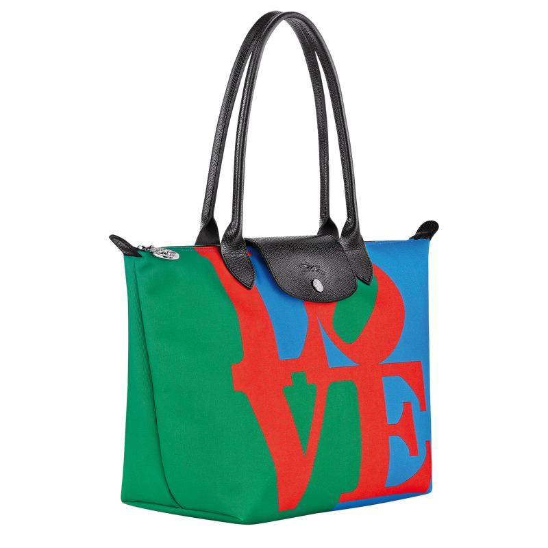 Sac cabas M Longchamp x Robert Indiana , Toile - Rouge  - Vue 3 de 6