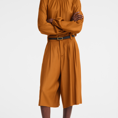Shorts , Caramel - Viscose twill