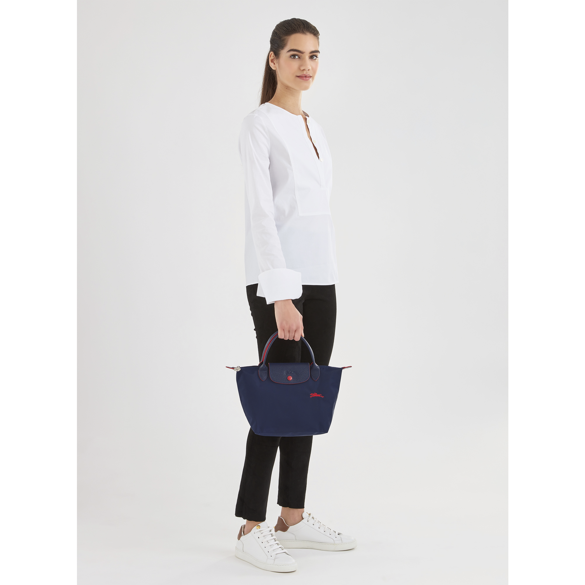 small navy longchamp bag