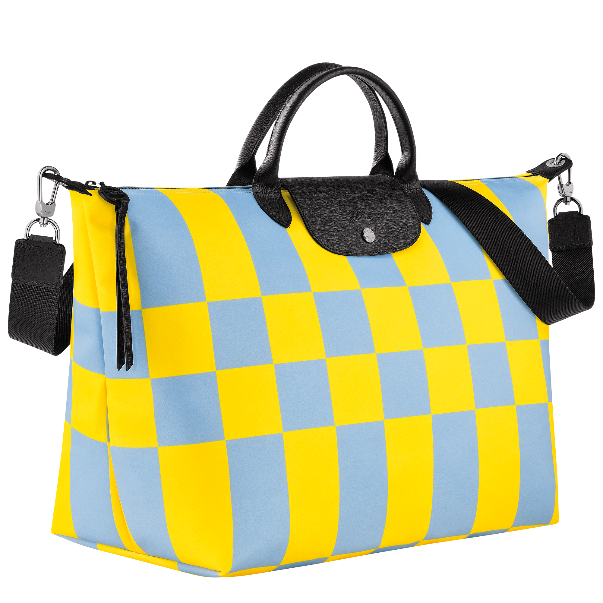 TWENTY FOUR Checkered Weekender Bags Leather Travel Duffel