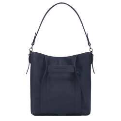 Sac porté épaule M Longchamp 3D , Cuir - Myrtille