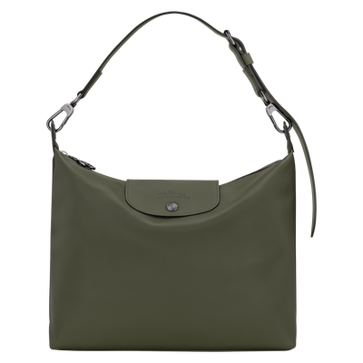 Le Pliage Xtra 半月形單肩包 M , 冷杉綠色 - 皮革
