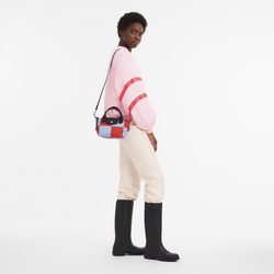 Le Pliage Collection XS Handbag , Sky Blue/Red - Canvas