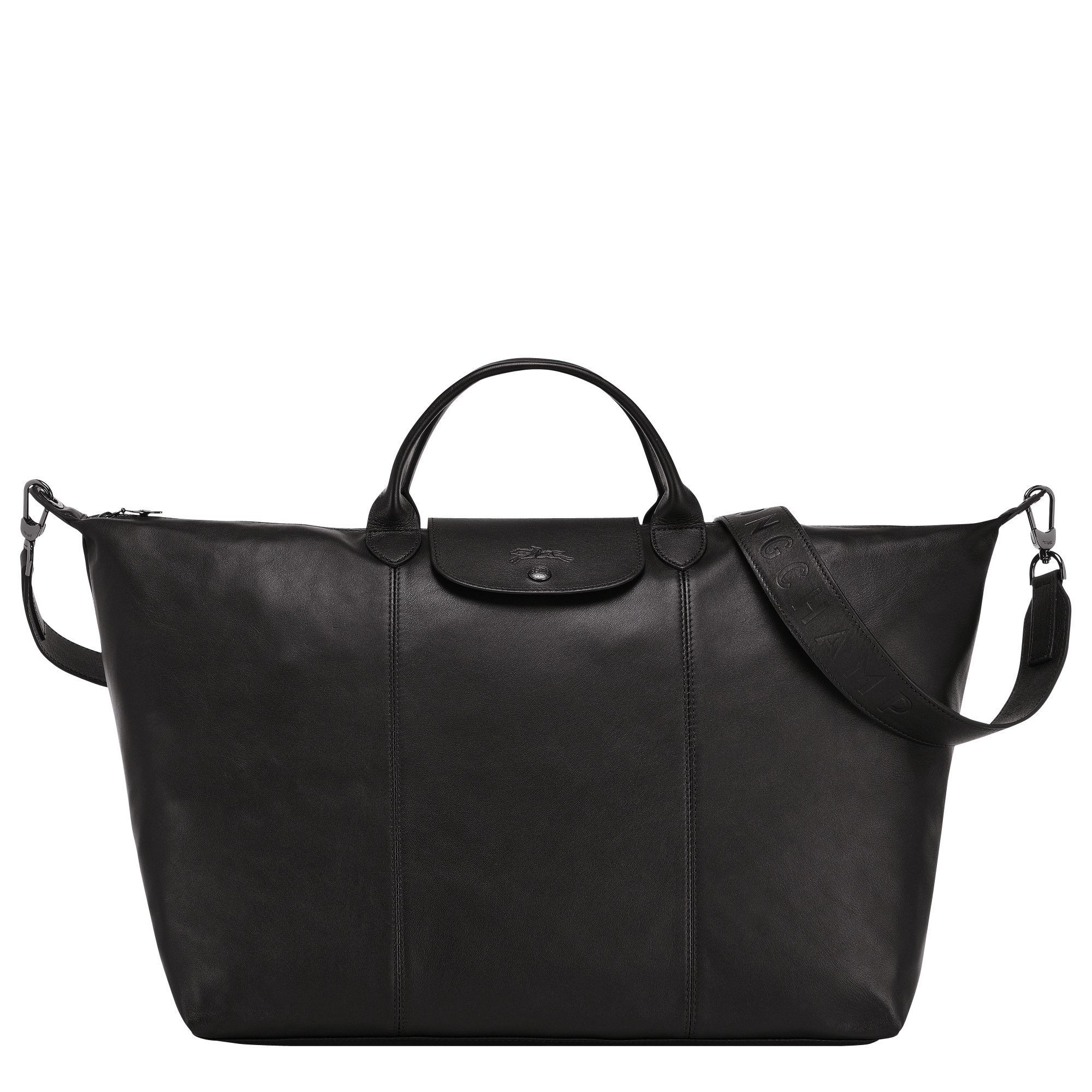 Travel bag L Le Pliage Cuir Black 