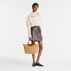 Le Pliage Original M Handbag , Fawn - Recycled canvas