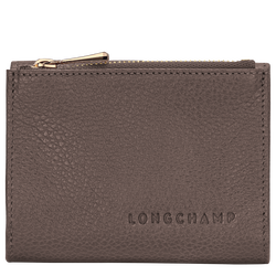 Le Foulonn&eacute; Compact wallet , Taupe - Leather