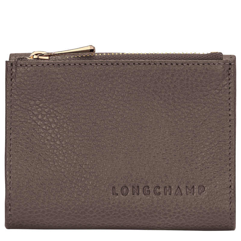 Le Foulonn&eacute; Compact wallet , Taupe - Leather  - View 1 of  3