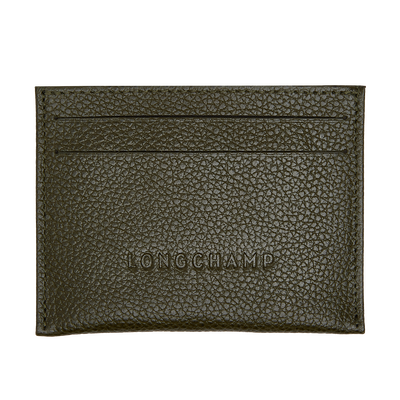 Le Foulonné Card holder , Khaki - Leather
