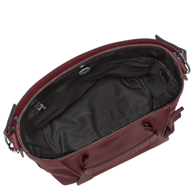 Longchamp 3D 斜背袋 S, 酒紅色