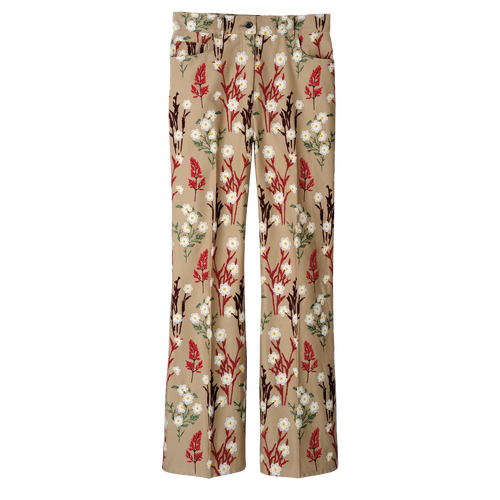 Pantalón bordado , Gabardina - Avena - Vista 1 de 3