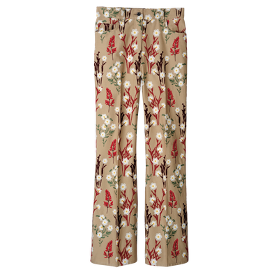 null Embroidered trousers, Oat