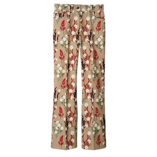Embroidered trousers , Oat - Gabardine - View 1 of  3