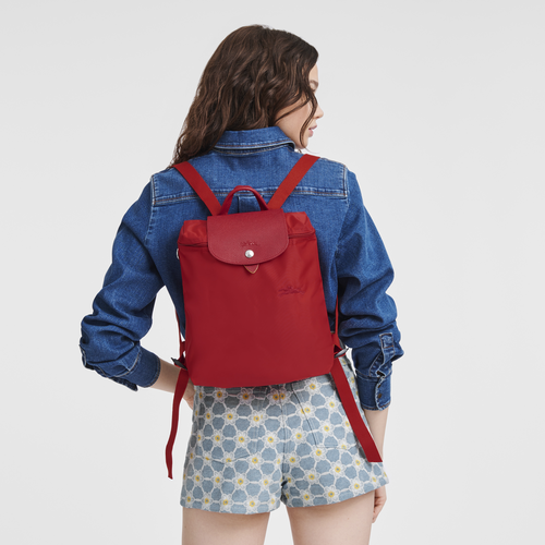 Le Pliage Green M Backpack , Tomato - Recycled canvas - View 2 of 7