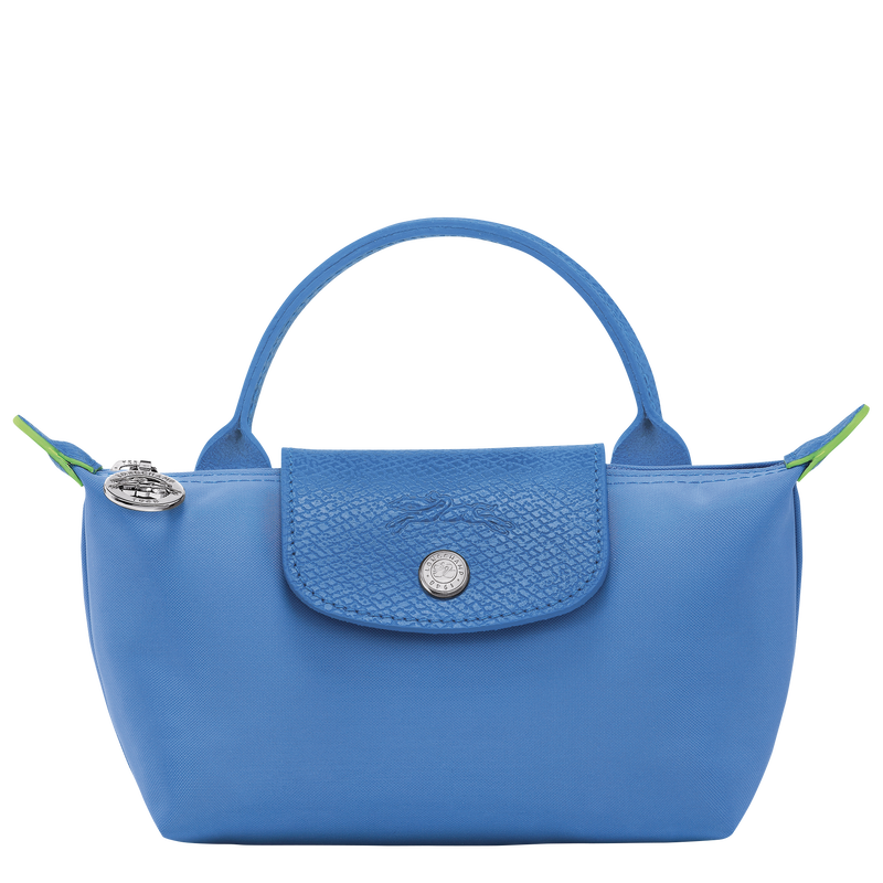 Le Pliage Green Pouch with handle , Cornflower - Recycled canvas  - View 1 of 6