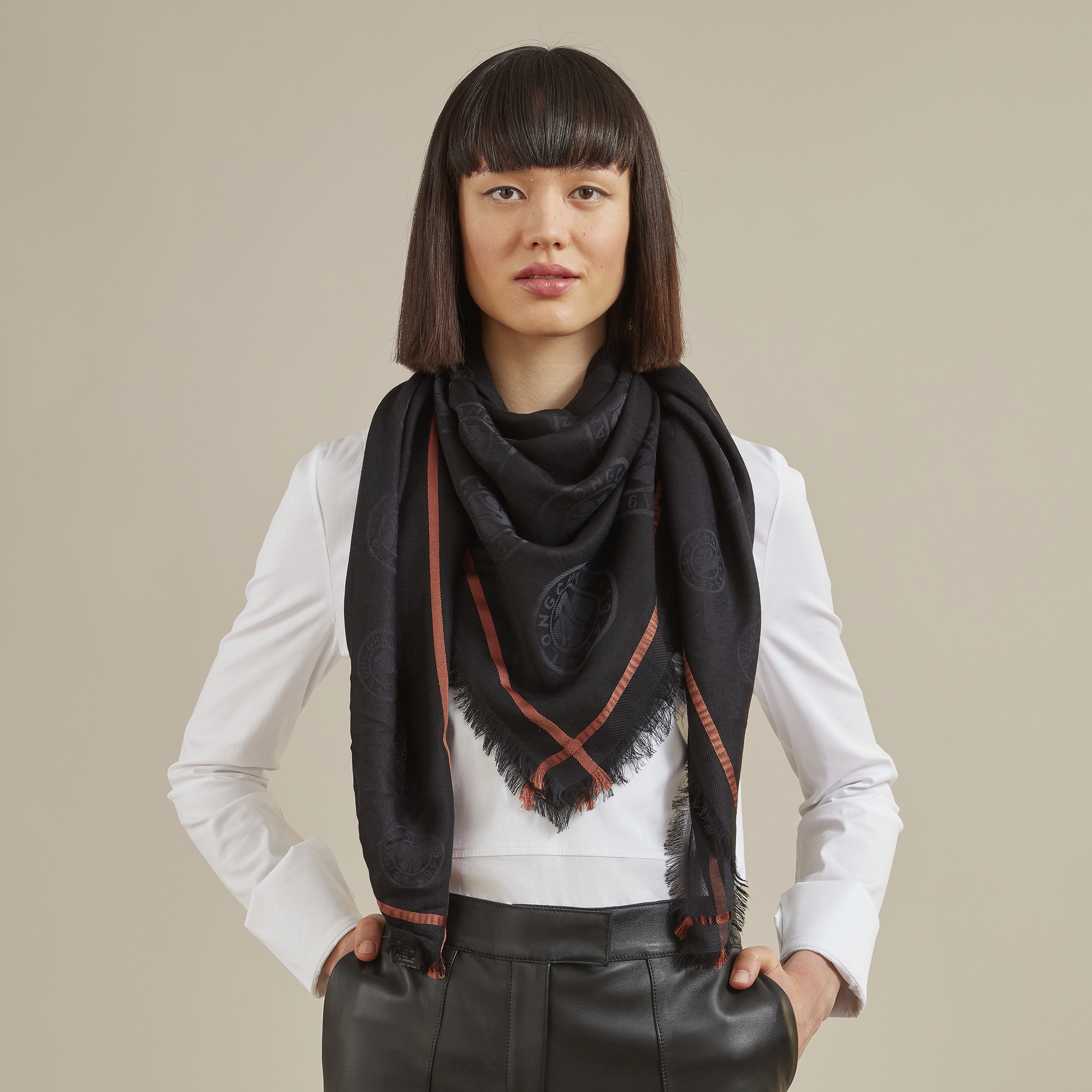 Shawl, Black - View 3 of
3 - zoom in La Médaille Longchamp Shawl, Black