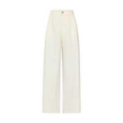 Trousers , Ivory - Crepe