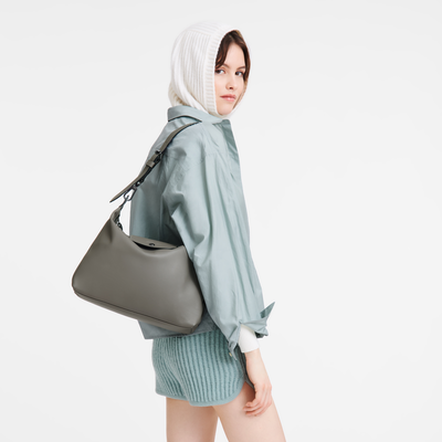 Sac porté épaule M Le Pliage Xtra , Cuir - Tourterelle