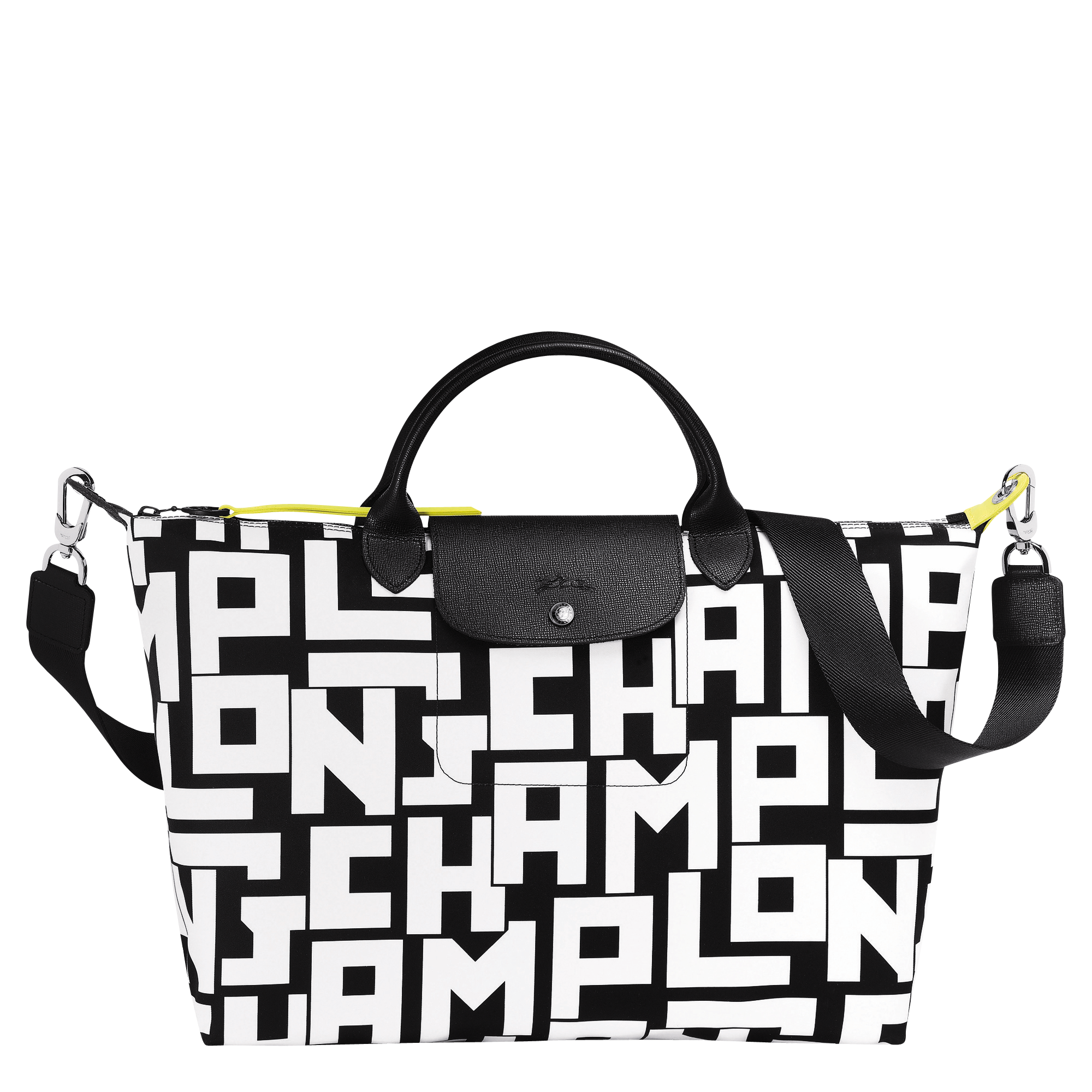 longchamp black and white bag