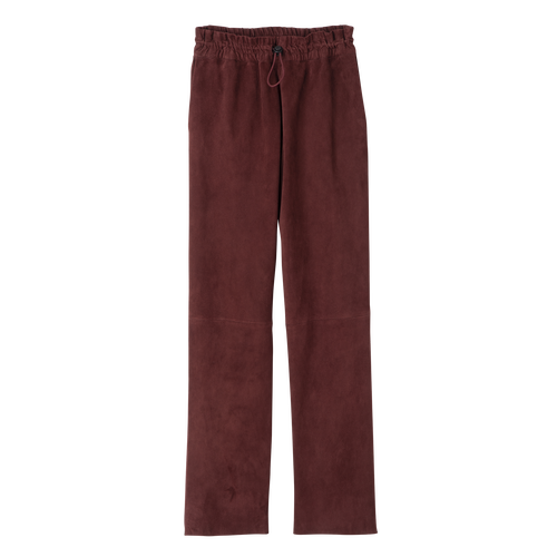 Leather straight pants