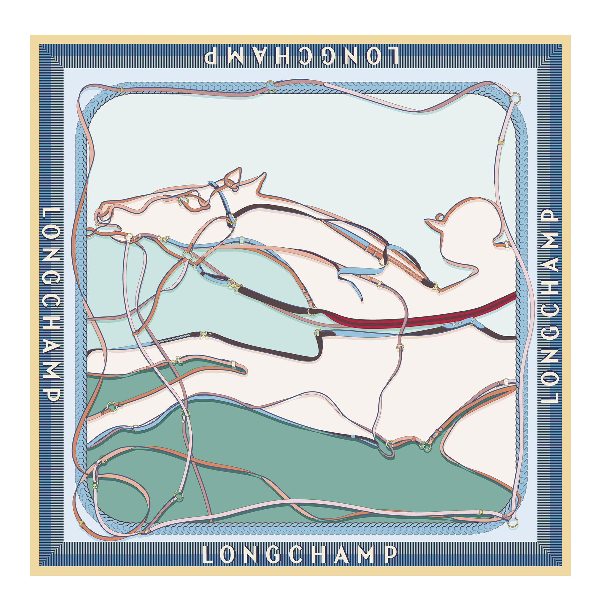 앳 풀 스피드 실크 스카프 90, 민트