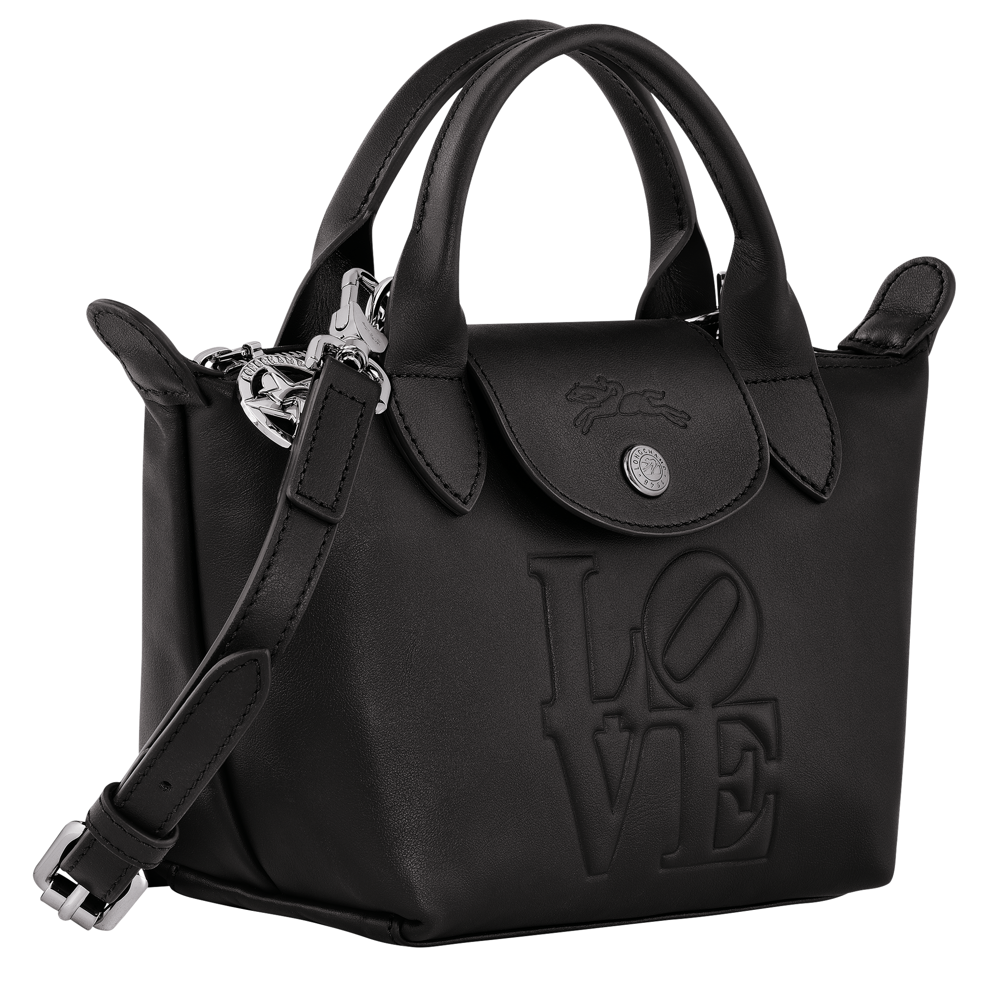 Longchamp x Robert Indiana Sac à main XS, Noir