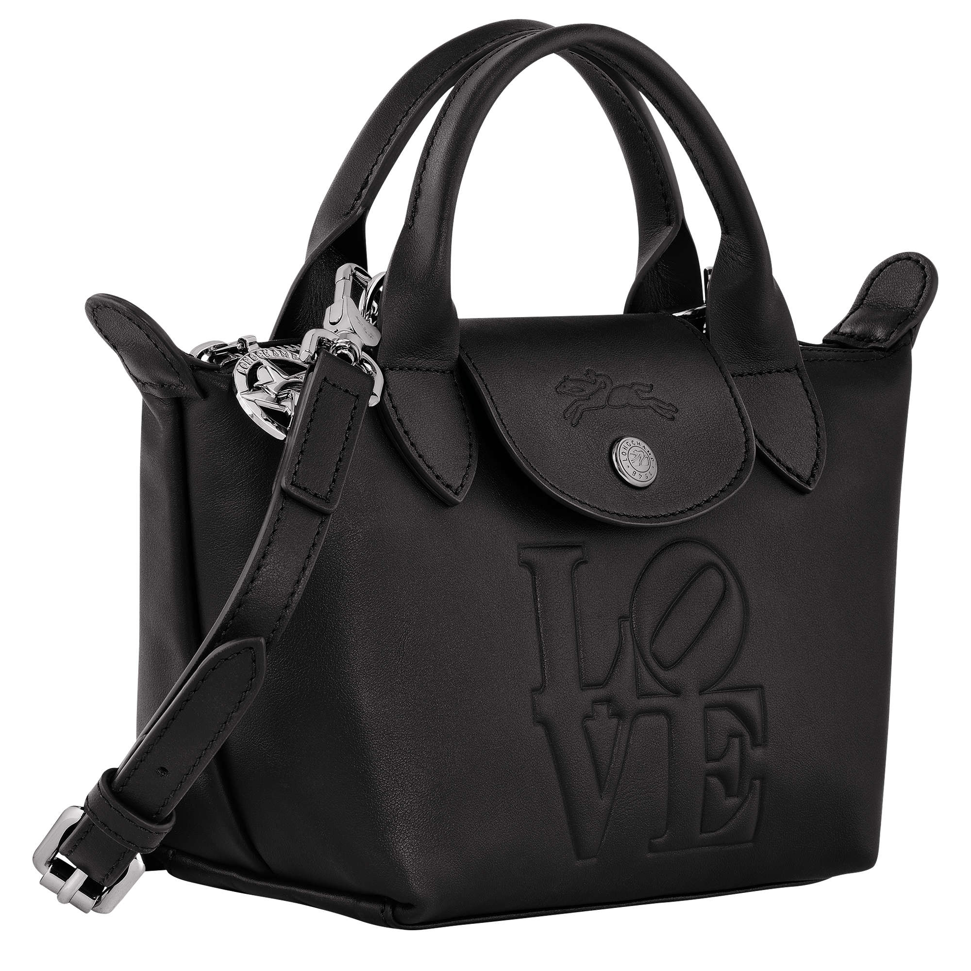 Longchamp x Robert Indiana 系列 手提包 XS, 黑色