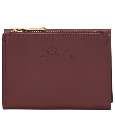 Épure Compact wallet , Burgundy - Leather