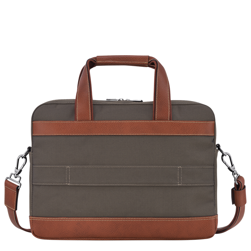 Boxford S Briefcase , Brown - Recycled canvas  - View 4 of  5