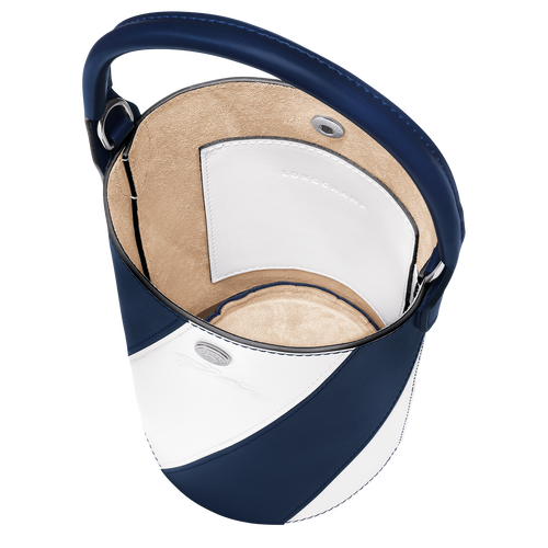 Umhängetasche XS Épure , Leder - Navy/Weiss - Ansicht 4 von 4