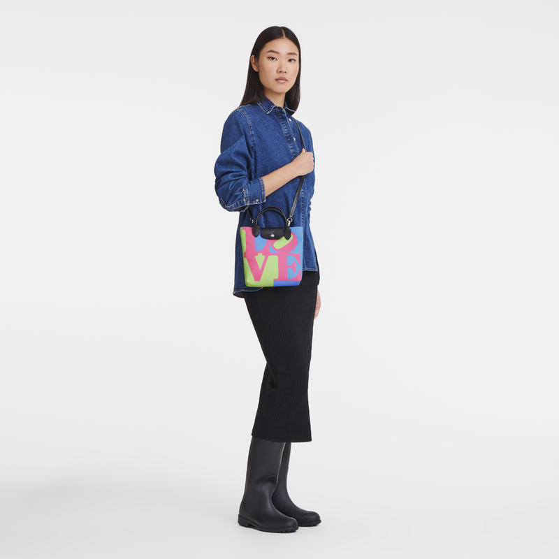 Longchamp x Robert Indiana 系列 斜背袋 XS , 粉紅色 - 帆布  - 查看 2 5