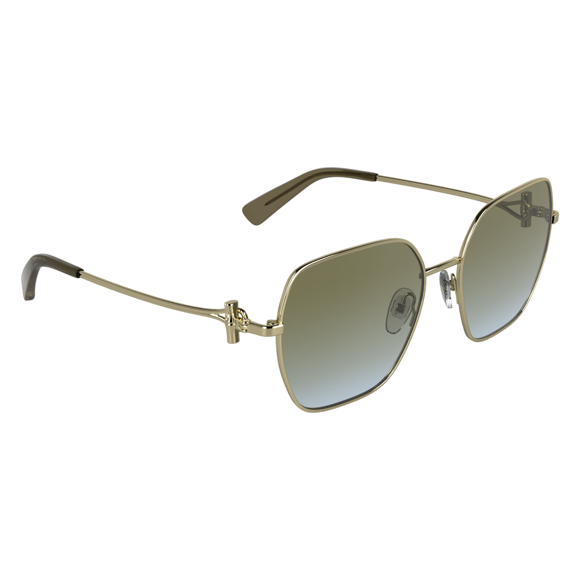 null Lunettes de soleil, Dor&eacute;/Kaki