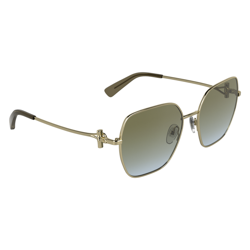 Lunettes de soleil , M&eacute;tal - Dor&eacute;/Kaki  - Vue 2 de 2