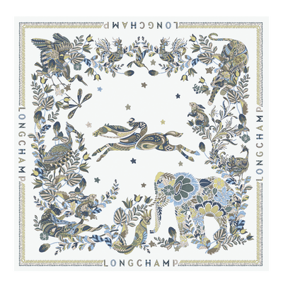 For&ecirc;t Longchamp Silk scarf 90 , Lichen - Silk