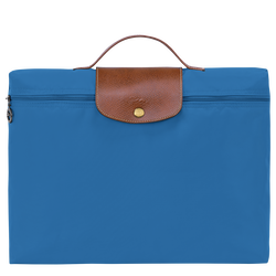 Le Pliage Original S Briefcase , Cobalt - Recycled canvas