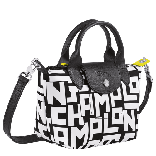 Le Pliage LGP 手提包 XS , 黑/白色 - 帆布 - 查看 3 4