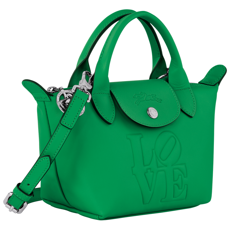 Sac à main XS Longchamp x Robert Indiana , Cuir - Vert  - Vue 3 de 5