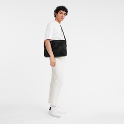 Le Foulonné M Briefcase , Black - Leather