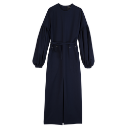 Dress , Navy - Popelin