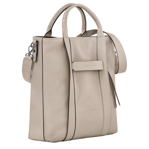 Shopping bag L Longchamp 3D , Pelle - Argilla - View 3 of  5
