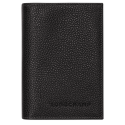 Le Foulonn&eacute; Passport cover , Black - Leather