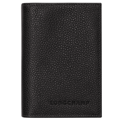 Le Foulonn&eacute; Passport cover , Black - Leather